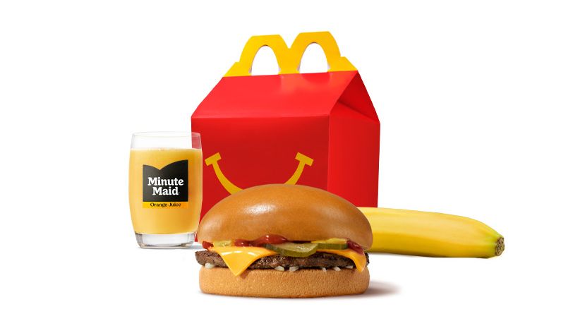 McDonald’s Happy Meal Cheeseburger with Banana