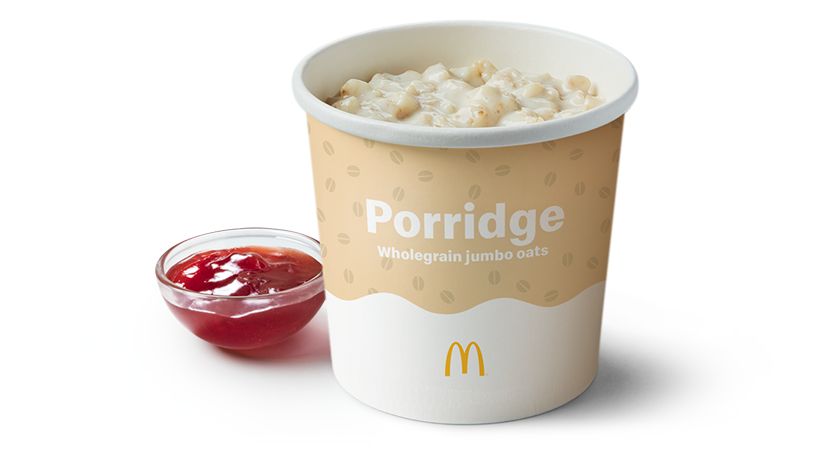 McDonald’s Porridge with Strawberry Jam